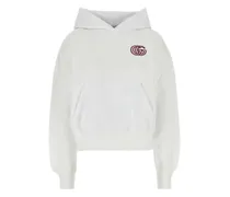Hoodie mit Logo-Stickerei - Weiß