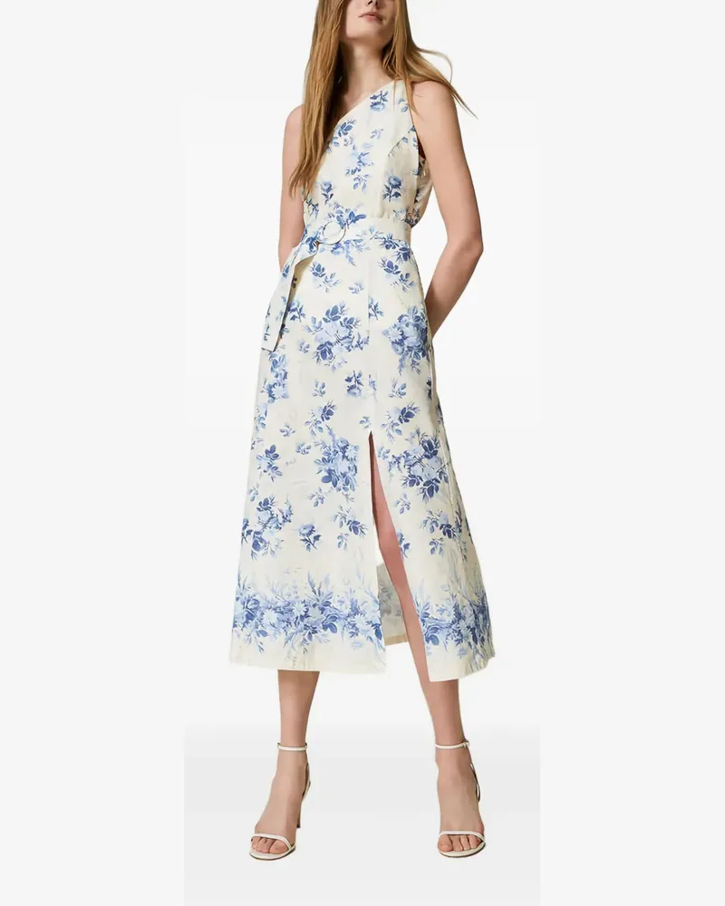 Twin-Set Robe mit Blumen-Print - Nude Nude