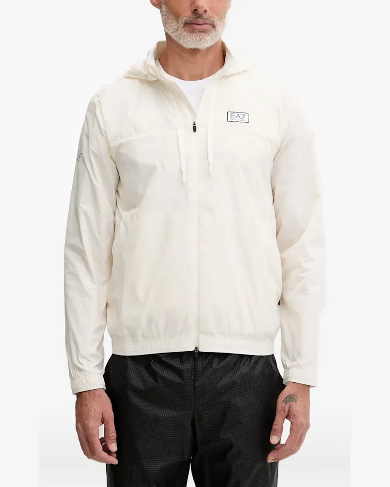 EA7 grid-pattern track pants - Nude Nude