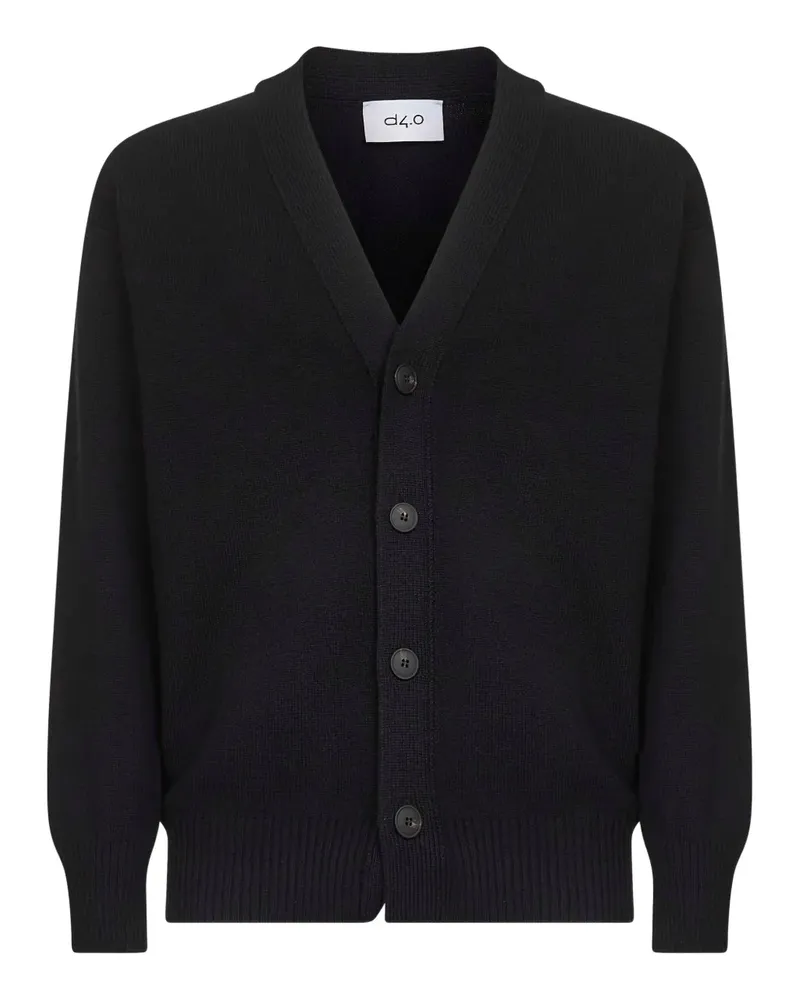 D4.0 Cardigan mit V-Ausschnitt - Schwarz Schwarz
