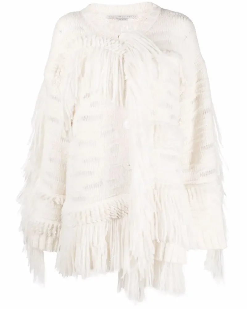 Stella McCartney Oversized-Pullover mit Fransen - Weiß Weiß