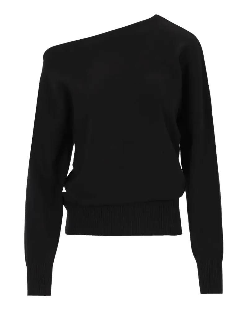 arch4 Asymmetrischer Wiki One-Shoulder-Pullover - Schwarz Schwarz