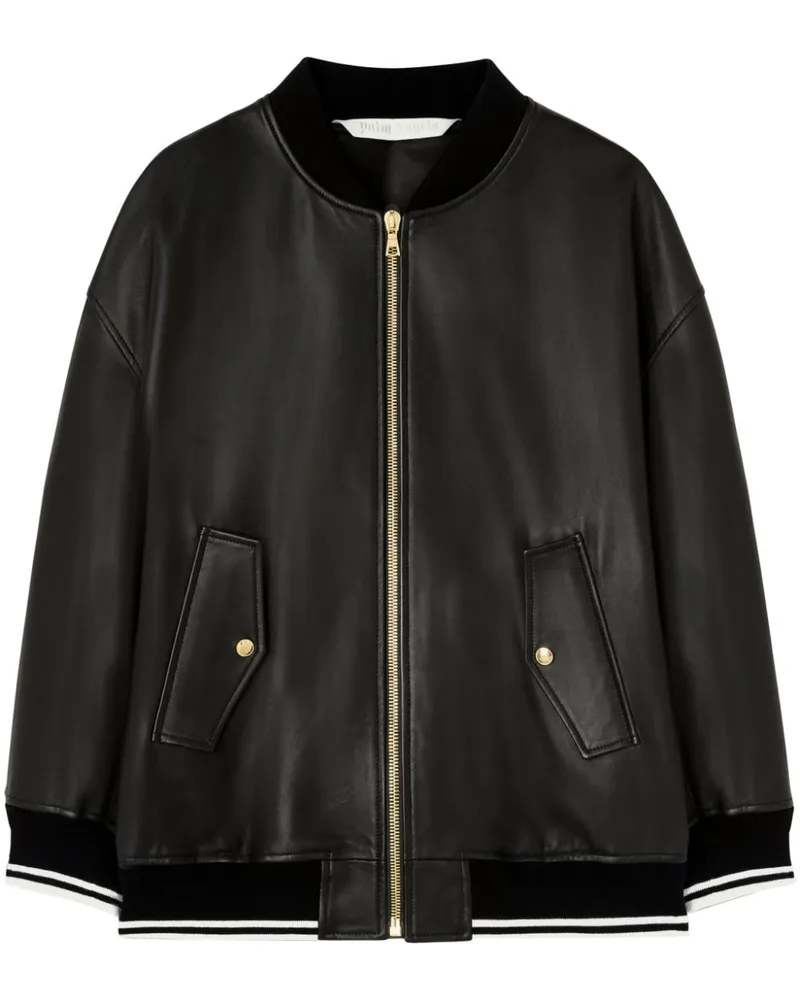 Palm Angels Bomberjacke aus Leder - Schwarz Schwarz