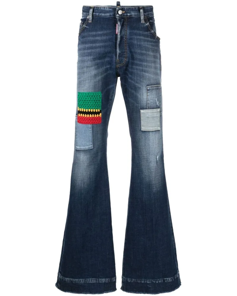 Dsquared2 Weite Jeans im Patchwork-Look - Blau Blau