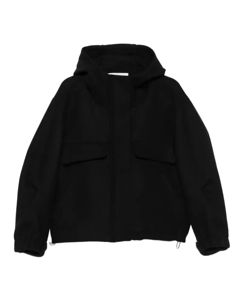 TELA hooded zip-up jacket - Schwarz Schwarz