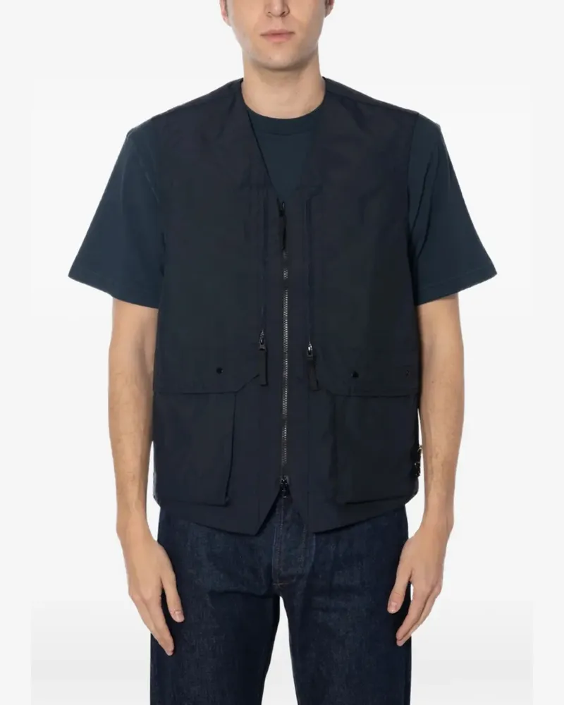 Stone Island logo-patch multi-pocket gilet - Blau Blau
