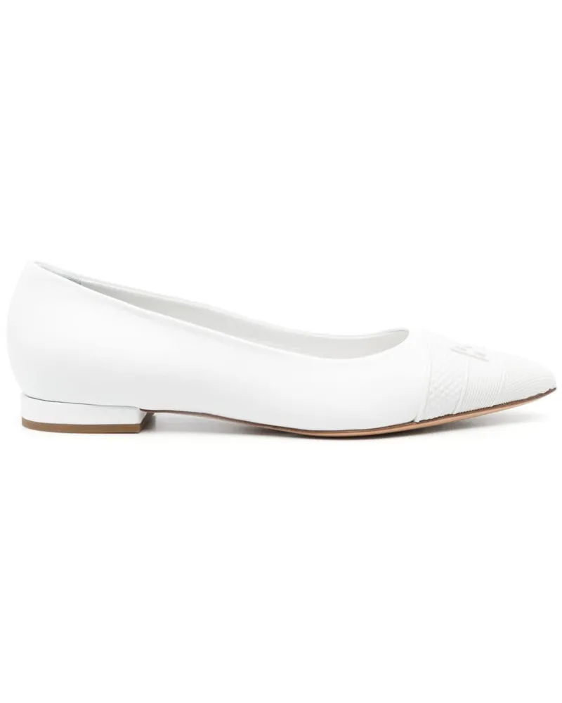 Casadei Ballerinas mit Logo-Prägung 15mm - Weiß Weiß