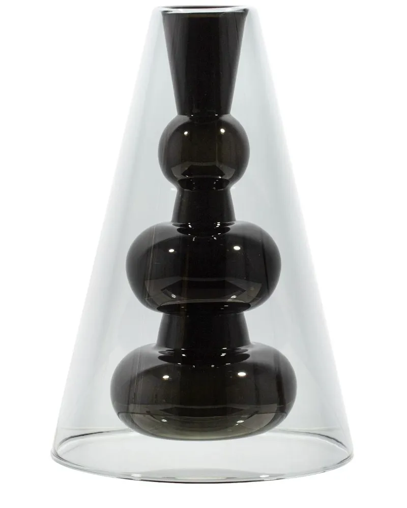 Tom Dixon Bump Vase Kegel - Schwarz Schwarz