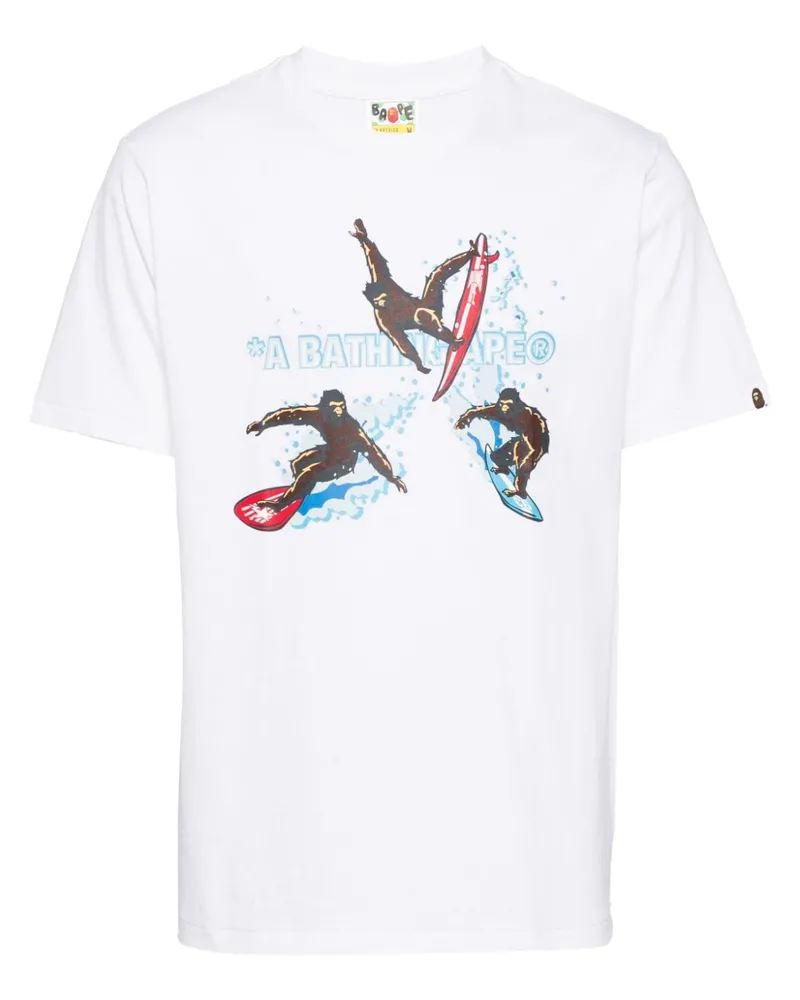BAPE Surfing Apes T-Shirt - Weiß Weiß