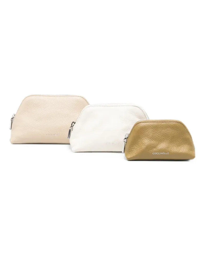 Coccinelle Helga pebbled make-up bag (set of three) - Nude Nude