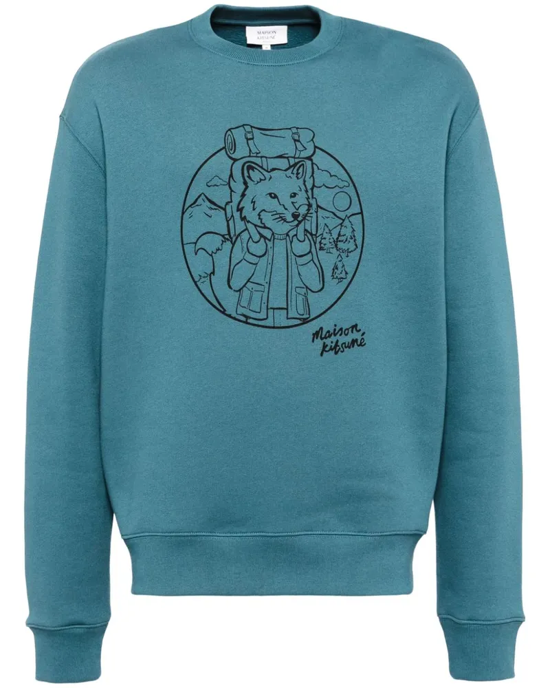 Kitsuné Rambling Fox Sweatshirt - Blau Blau
