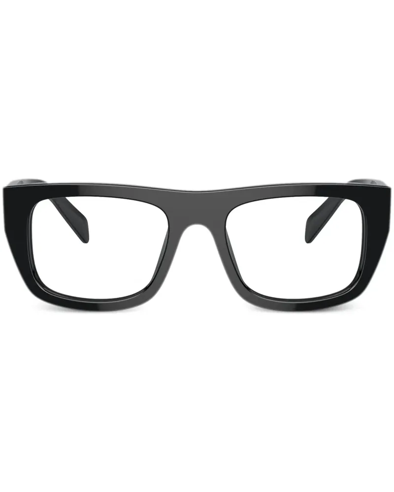 Prada Eckige Brille mit mattem Finish - Schwarz Schwarz