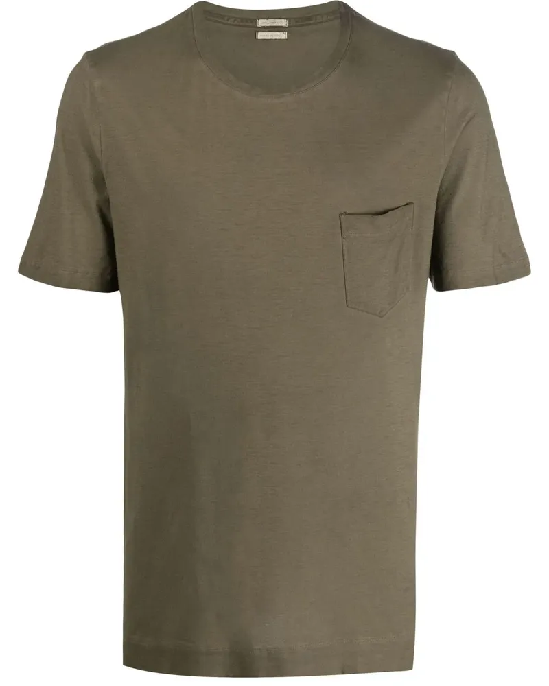 Massimo Alba T-Shirt mit Brusttasche - Grün Grün
