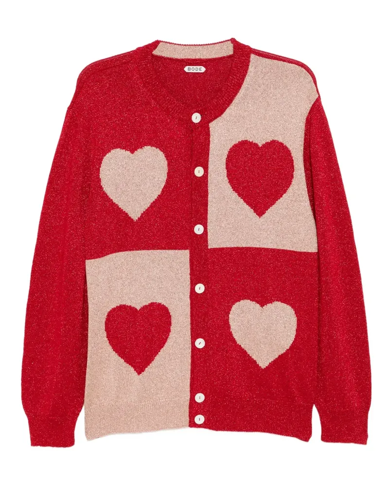 BODE Cardigan mit Lamé-Herzen - Rot Rot