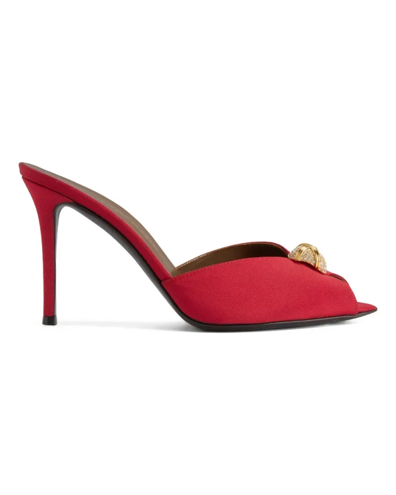 Giuseppe Zanotti Intriigo Cocktail Sandalen mit geometrischen Broschen 90mm - Rot Rot