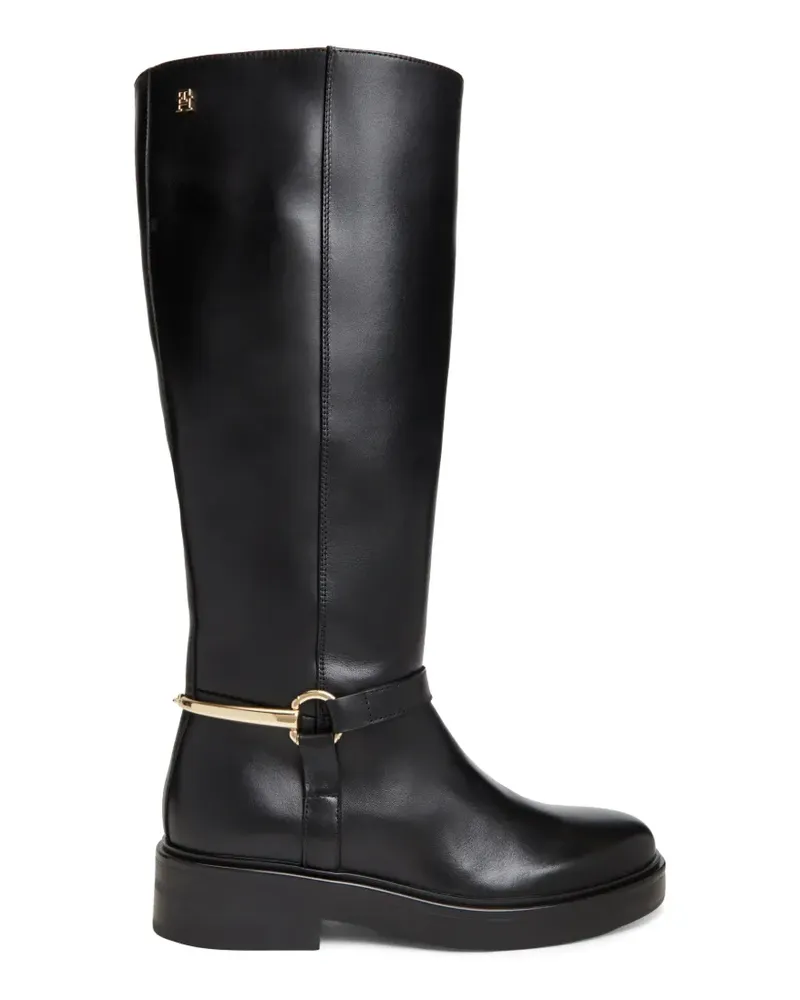 Tommy Hilfiger Kniehohe Stiefel mit Horsebit-Detail - Schwarz Schwarz