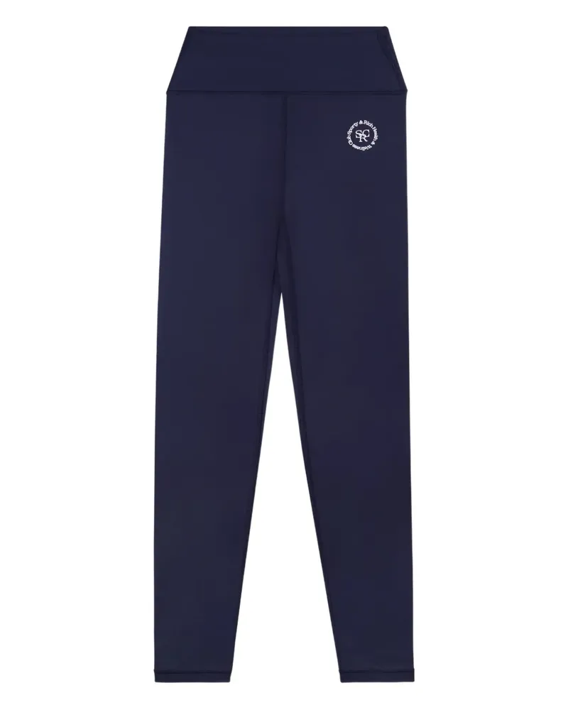 SPORTY & RICH Leggings mit Logo-Applikation - Blau Blau