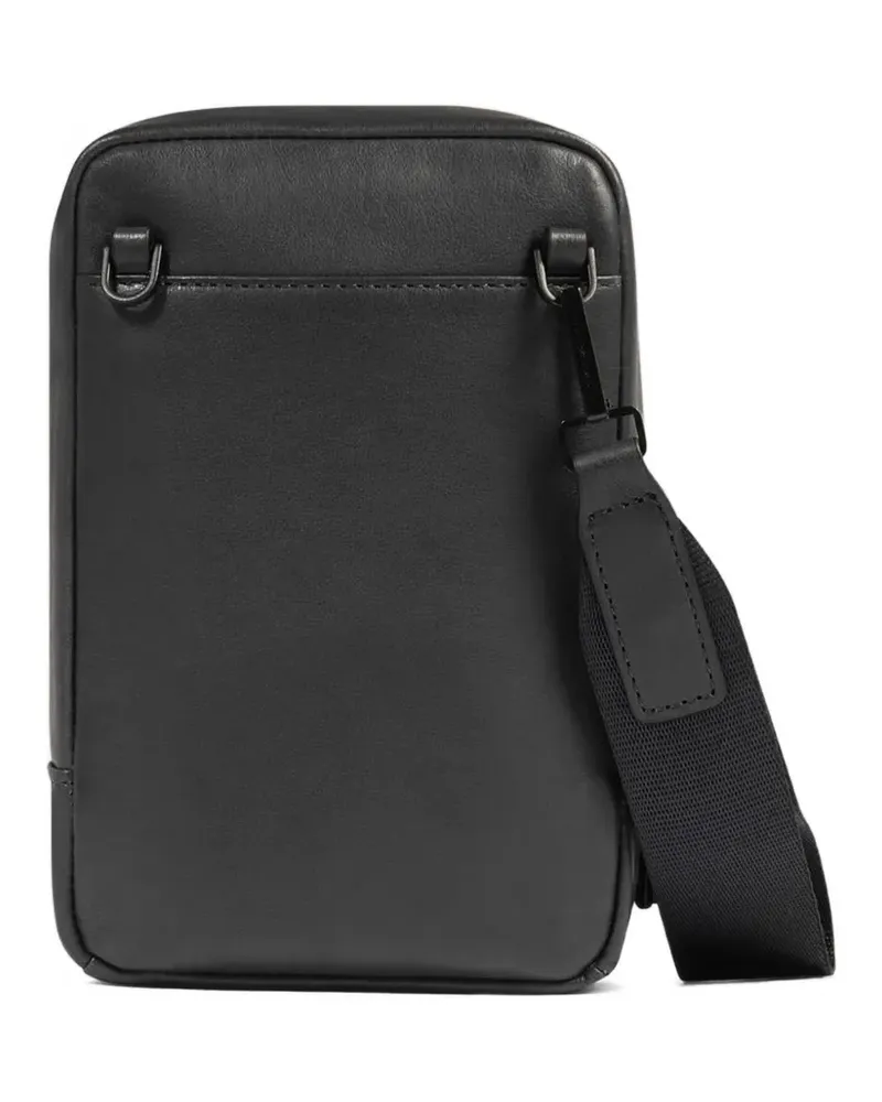 Piquadro leather neck phone case - Schwarz Schwarz