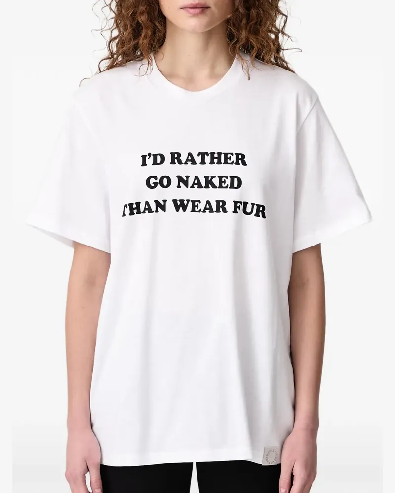 Stella McCartney Rather Go Naked T-Shirt - Weiß Weiß