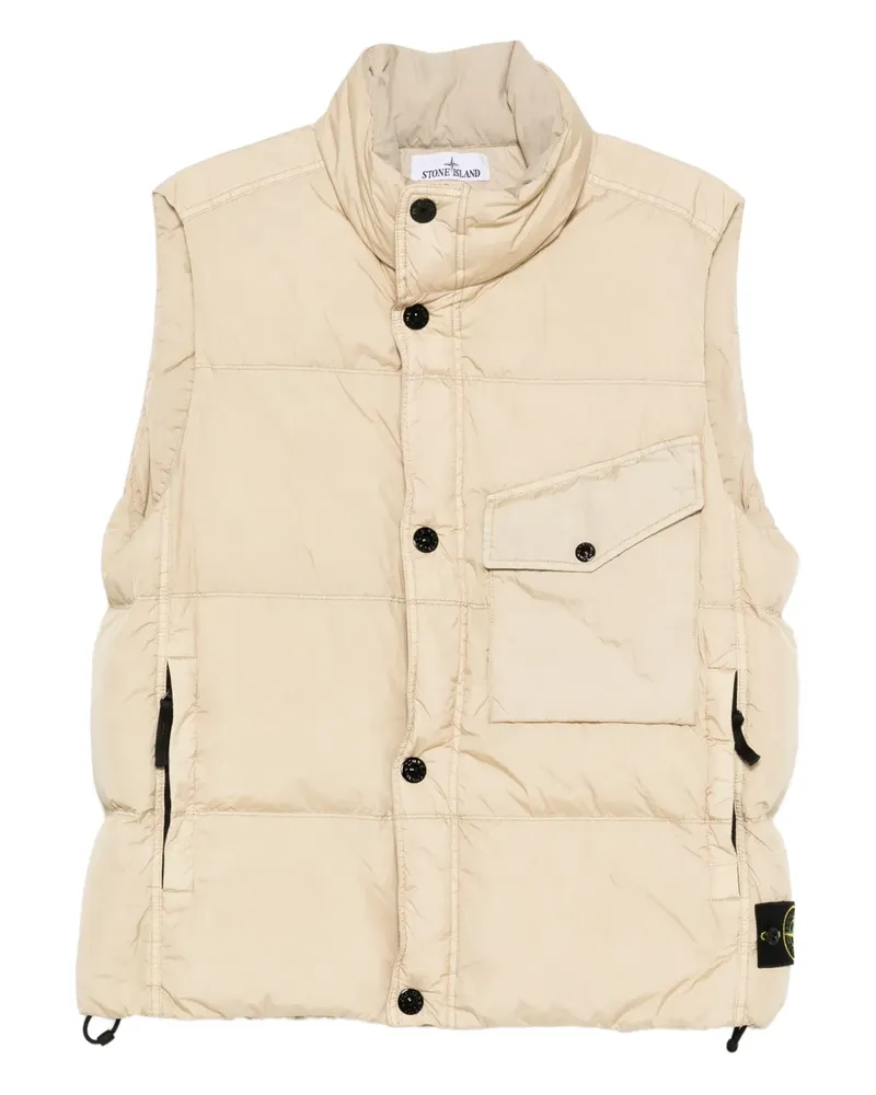 Stone Island Weste mit Kompass-Patch - Nude Nude