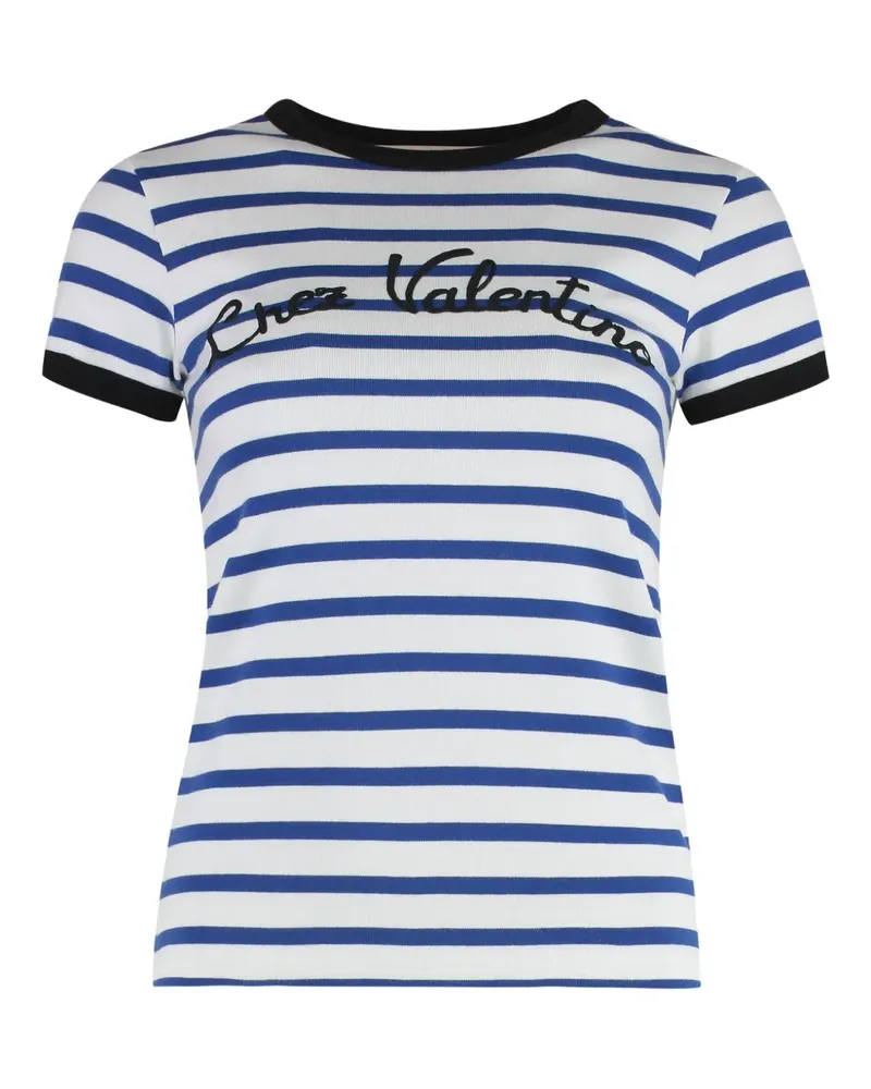 Valentino Garavani Gestreiftes T-Shirt - Blau Blau