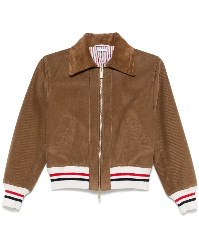 Thom Browne Bomberjacke in Cordoptik - Braun Braun