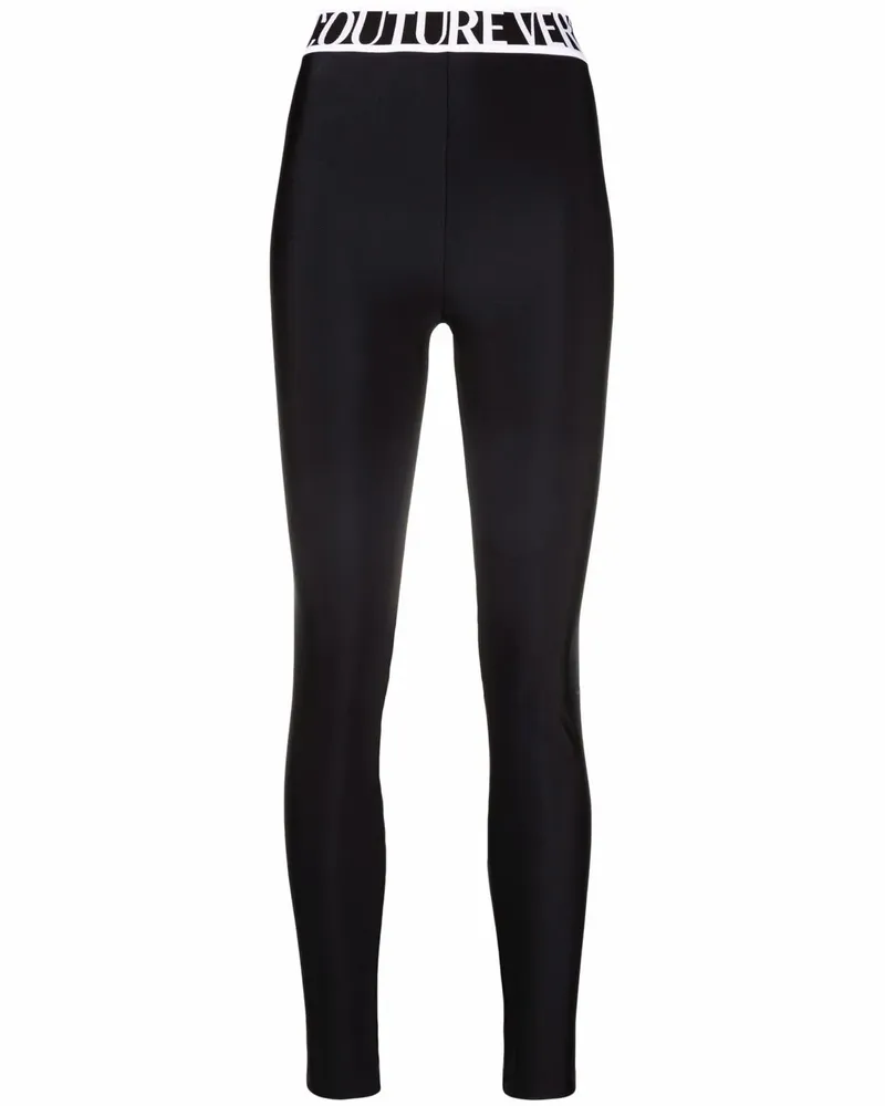 Versace Jeans Leggings mit Logo-Bund - Schwarz Schwarz