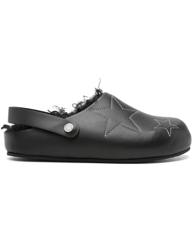 Stella McCartney Slipper mit Sternstickerei - Schwarz Schwarz