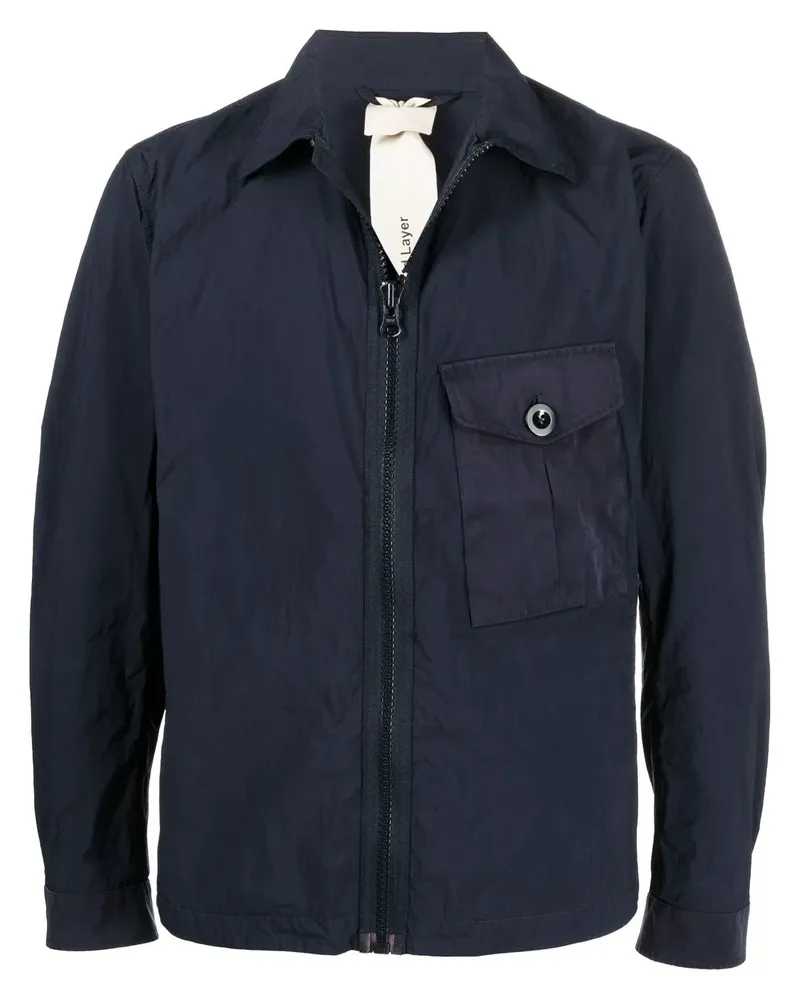 Ten c Hemdjacke mit Reißverschlusstaschen - Blau Blau
