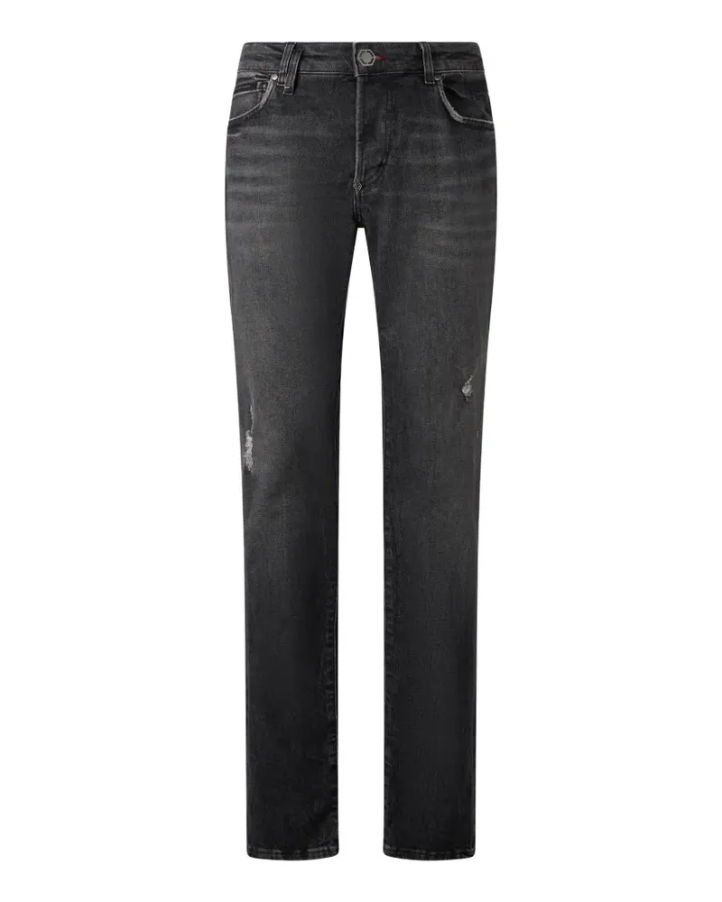 Philipp Plein Gerade Jeans in Distressed-Optik - Schwarz Schwarz