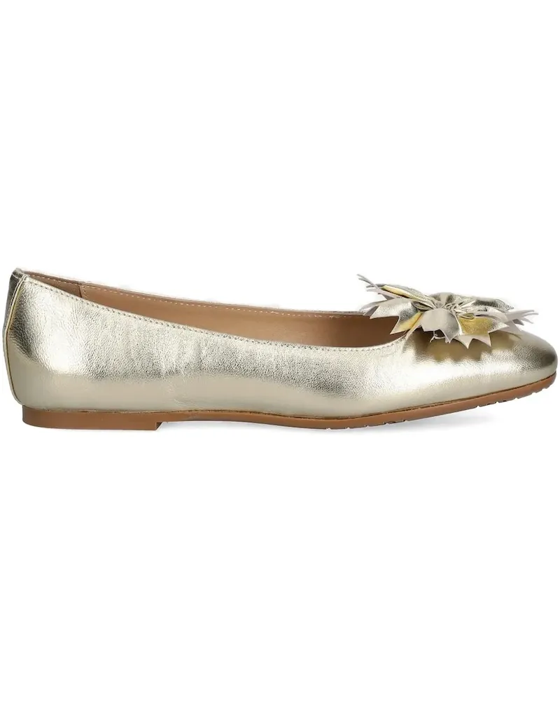 Baldinini Ballerinas mit Blumenverzierung - Gold Gold