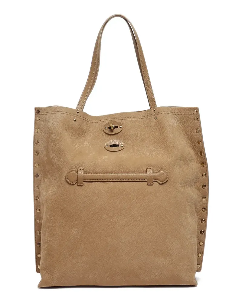 Zanellato Postina Schultertasche mit Nieten - Nude Nude