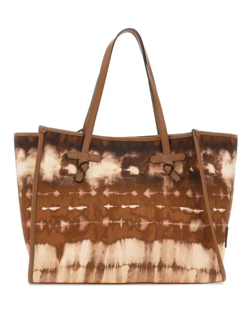 Gianni Chiarini tie-dye leather-trim shoulder bag - Braun Braun
