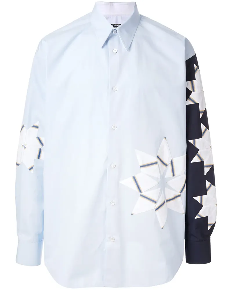 Calvin Klein Hemd mit Kontrastärmeln - Blau Blau
