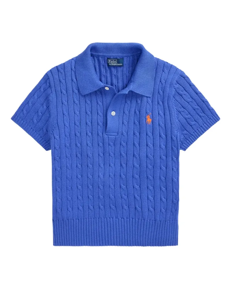 Ralph Lauren Poloshirt mit Zopfmuster - Blau Blau