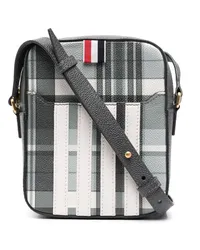 Thom Browne Kuriertasche mit Karomuster Grau