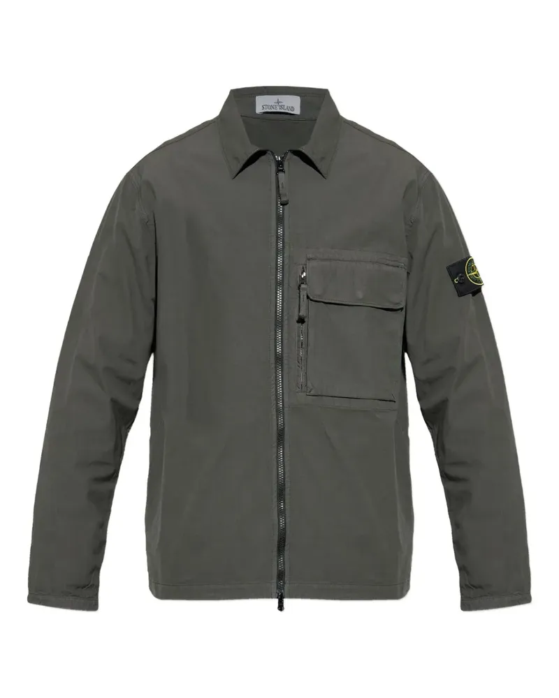 Stone Island Reißverschluss-Hemd mit aufgesetzten Taschen - Grau Grau