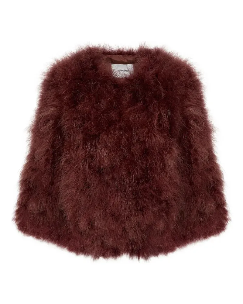 Yves Salomon hook-and-eye-fastening jacket - Rot Rot