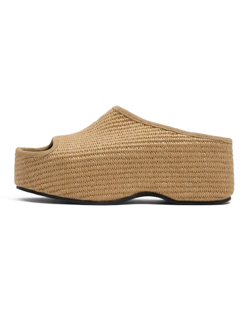 BIMBA Y LOLA Pleateau-Sandalen aus Raffia in Natural - Nude Nude