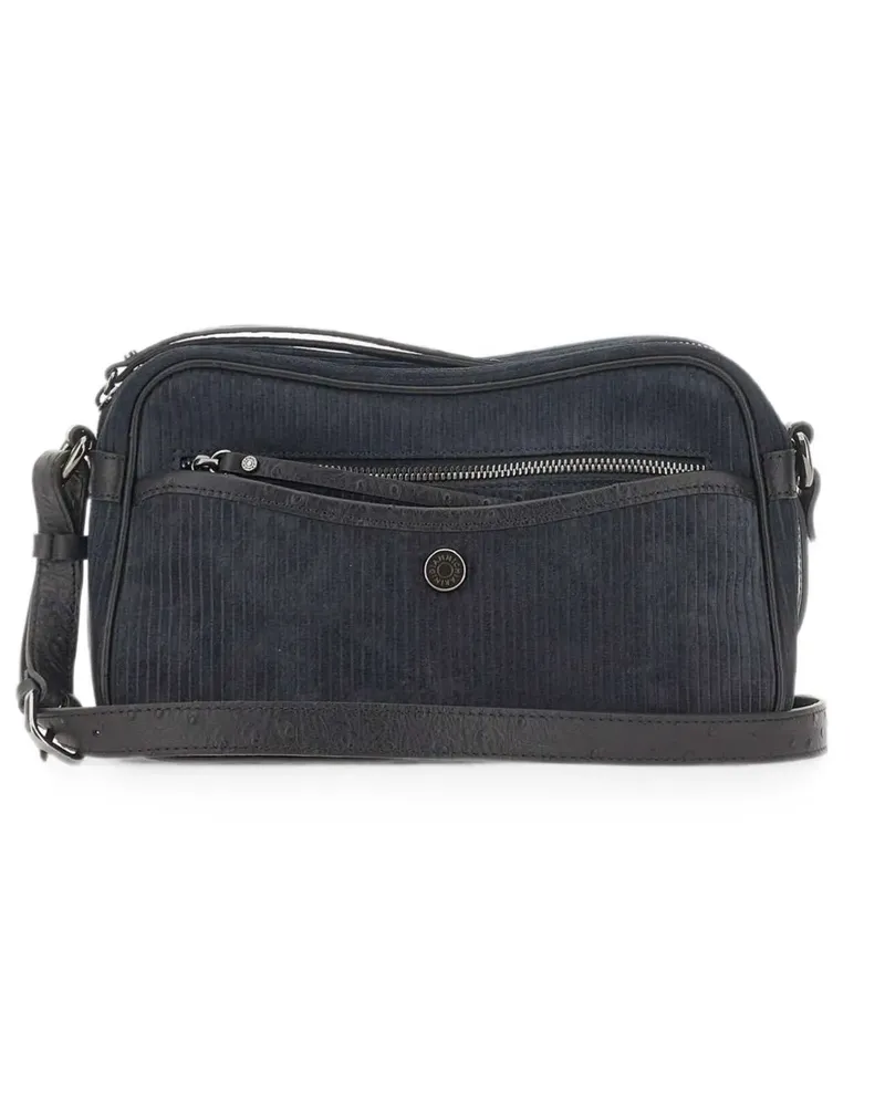 Gianni Chiarini Cora ribbed suede shoulder bag - Blau Blau