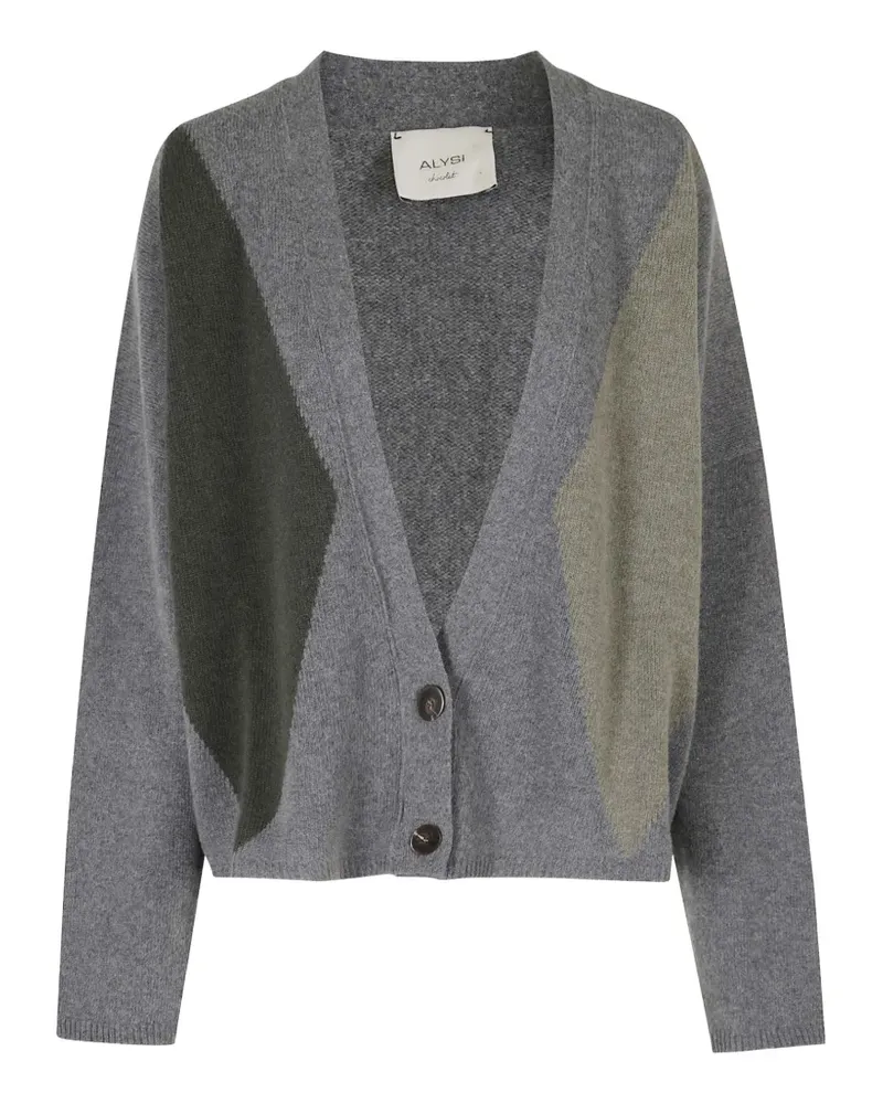 ALYSI argyle-pattern V-neck cardigan - Grau Grau