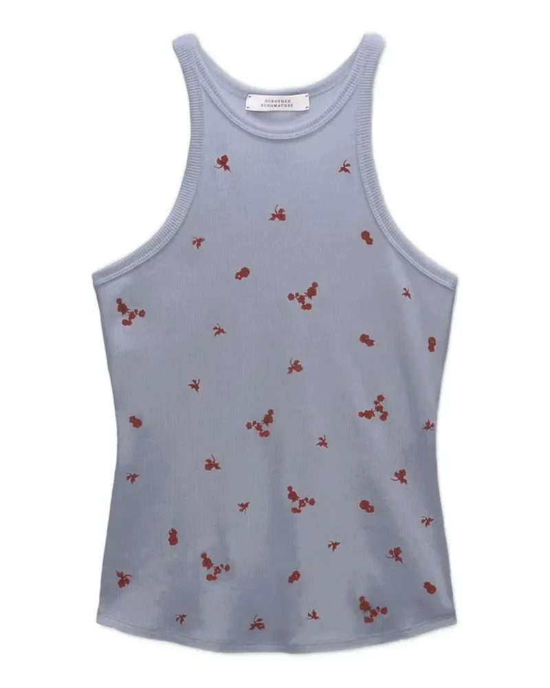 Dorothee Schumacher Geripptes Seduction Tanktop mit Stickerei - Grau Grau