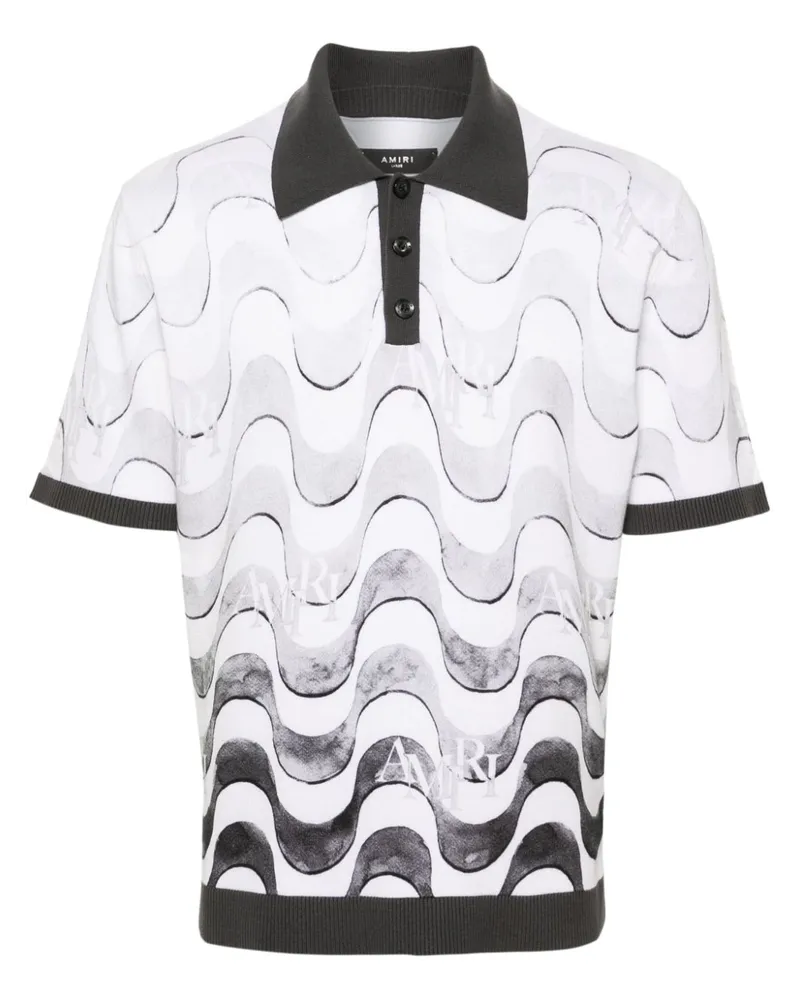 Amiri Poloshirt mit Wellen-Print - Grau Grau