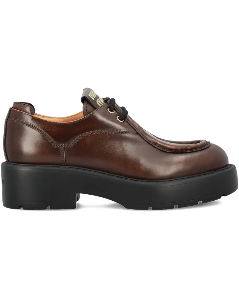 Miu Miu Sienna Derby-Schuhe mit Plateau - Braun Braun