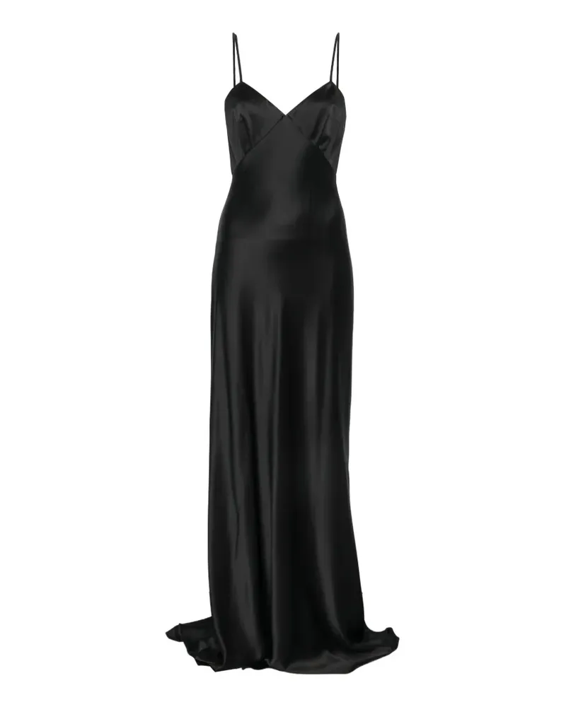 Max Mara Satin-Kleid mit Cut-Out - Schwarz Schwarz