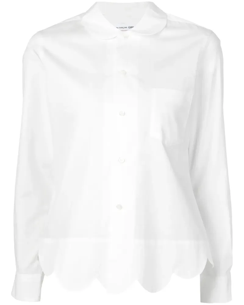 Comme des Garçons Hemd mit gewelltem Saum - Weiß Weiß