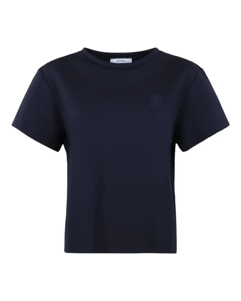 Max Mara Quagga T-Shirt mit Logo-Stickerei - Blau Blau