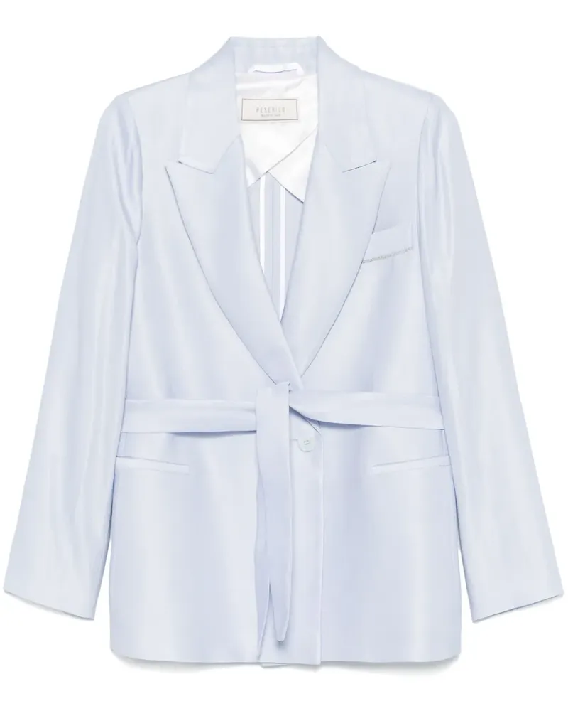 Peserico Blazer aus Gabardine mit Gürtel - Blau Blau