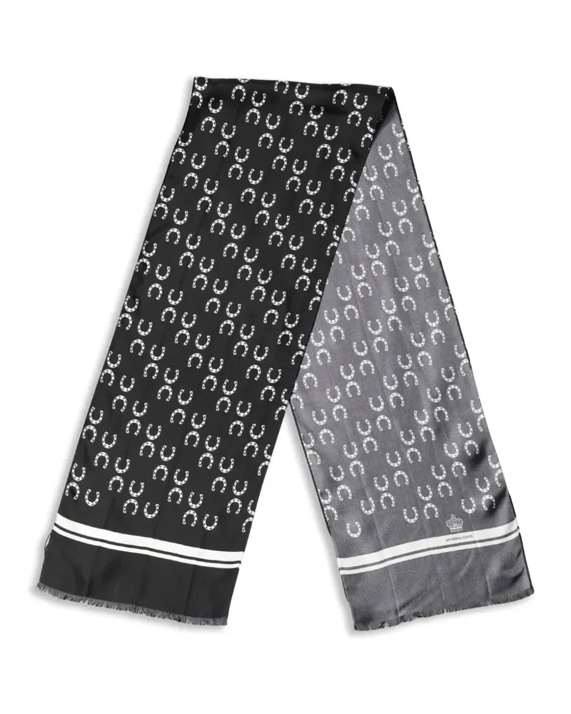 Dolce & Gabbana Seidenschal mit Hufeisen-Print - Schwarz Schwarz
