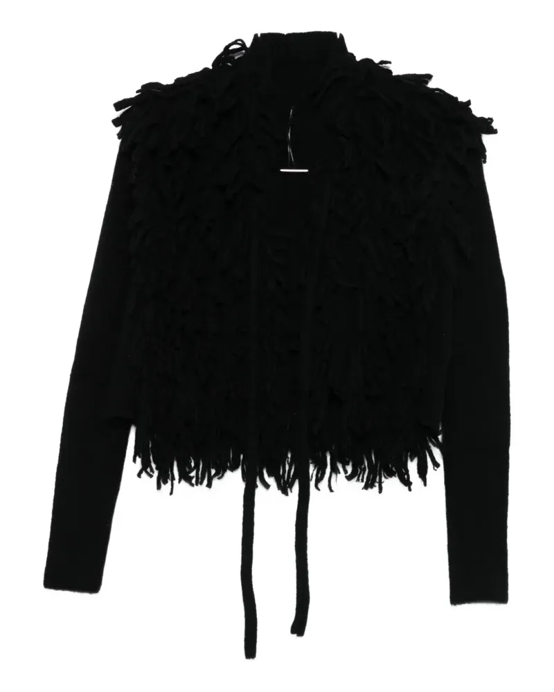 Masnada fringed cardigan - Schwarz Schwarz